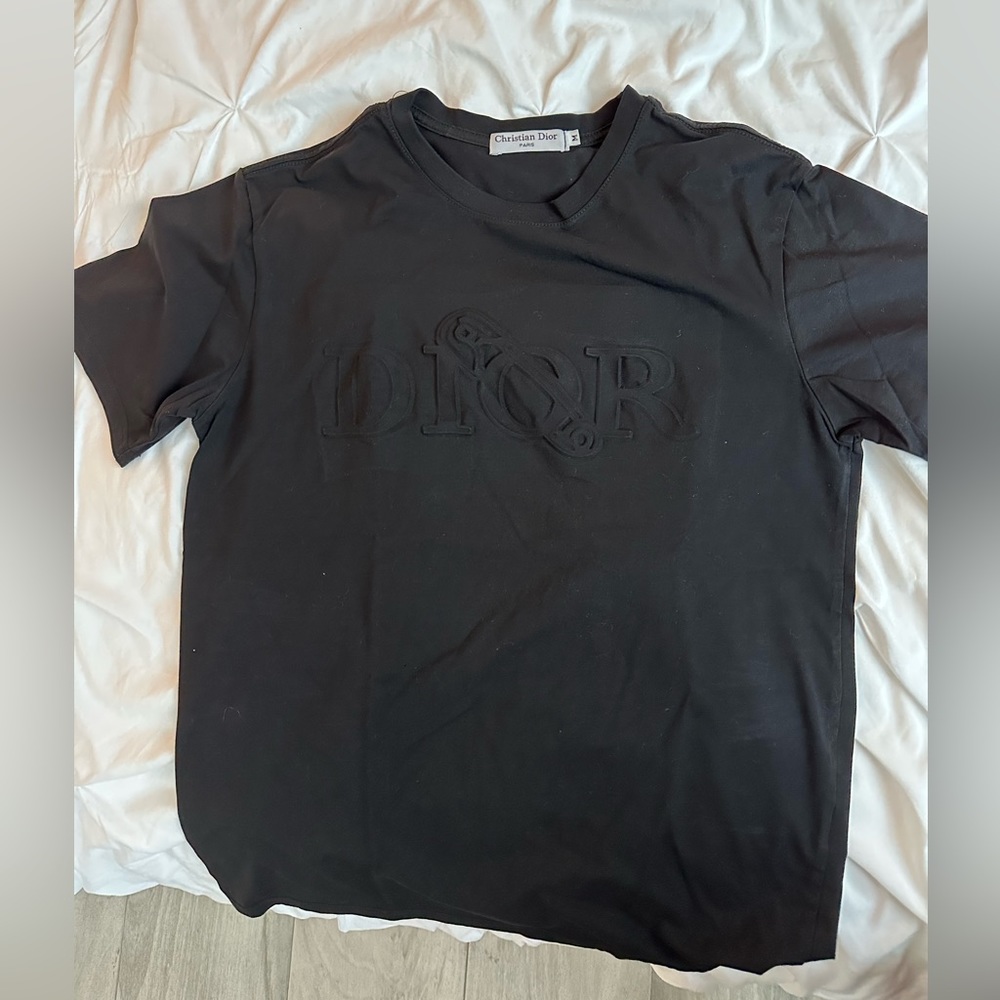 Dior Safety Pin Logo Short Sleeve Shirt in Black